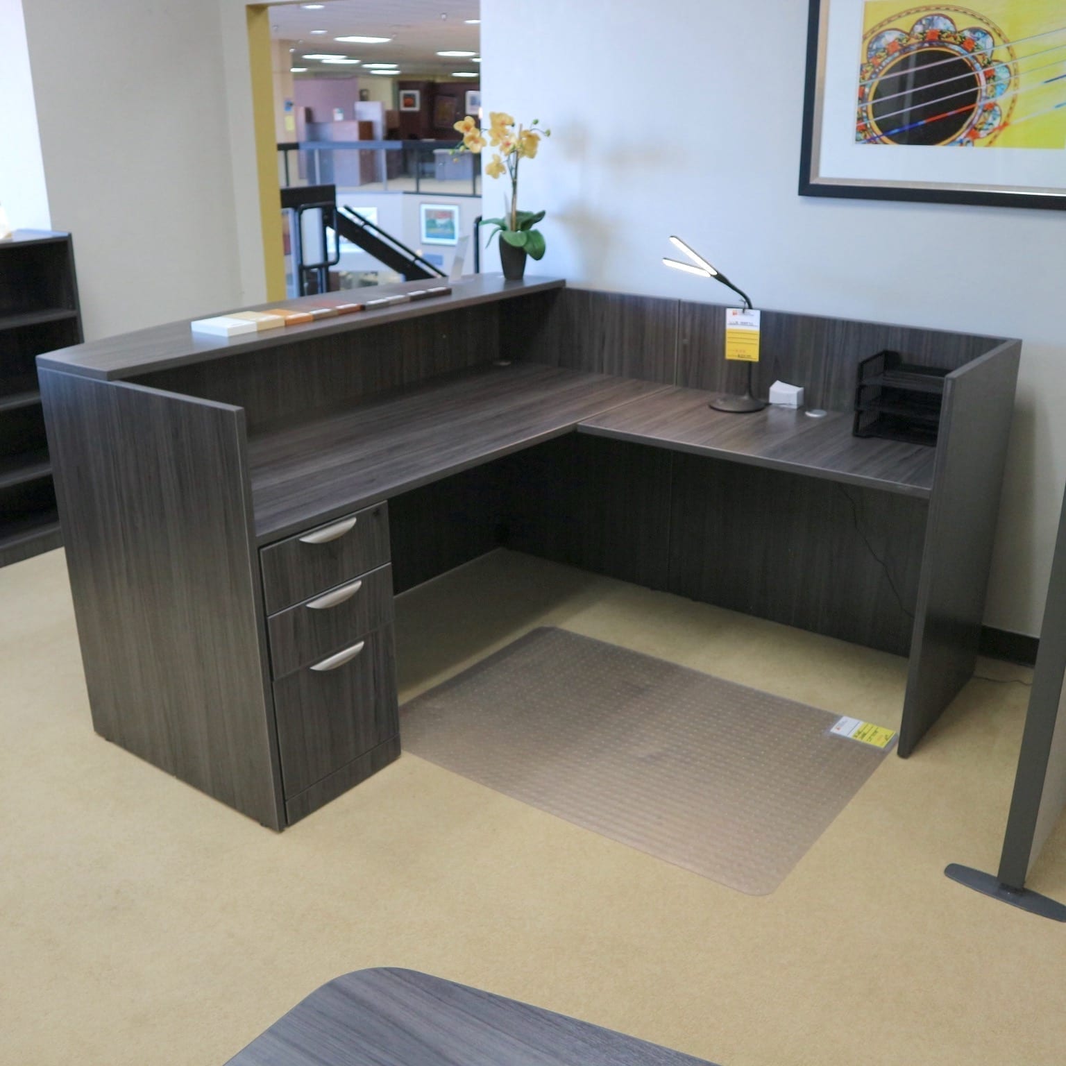L Shape Reception Desk With Counter