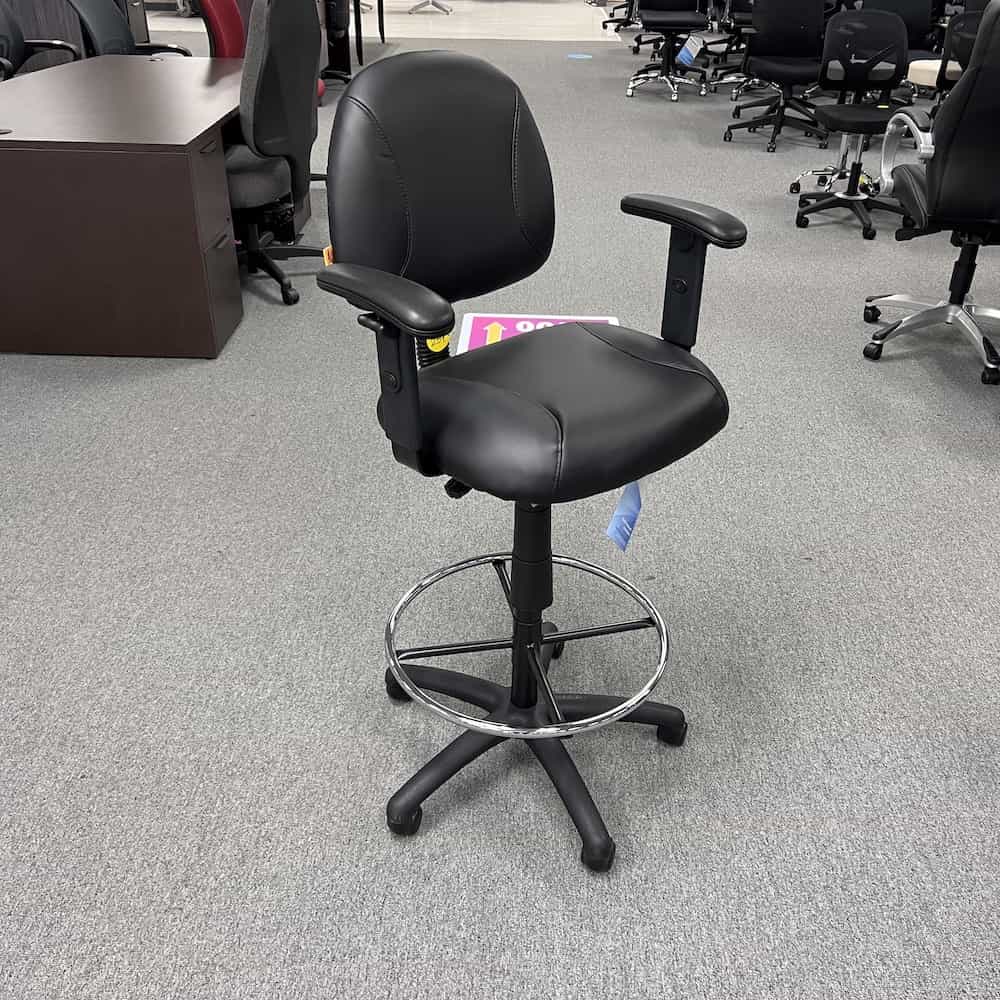 black office stool with arms