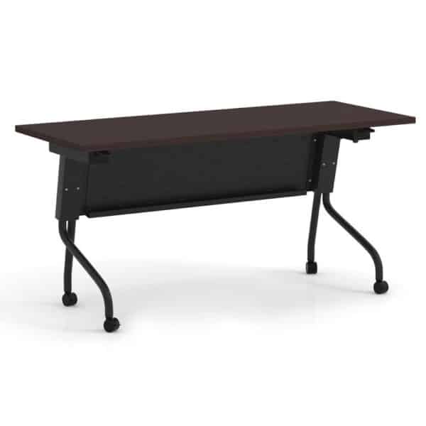 espresso training table with black base