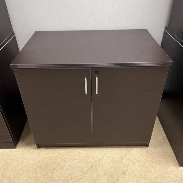 espresso storage cabinet new with silver pulls 29" high