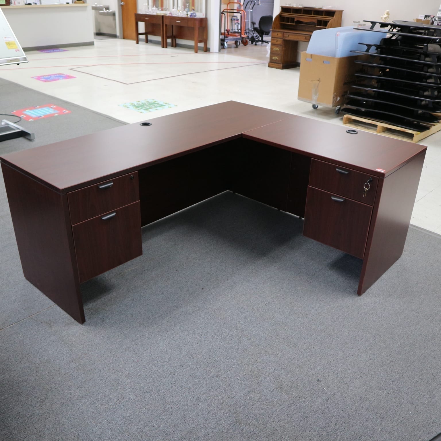LDesk Mahogany Office Furniture Liquidations