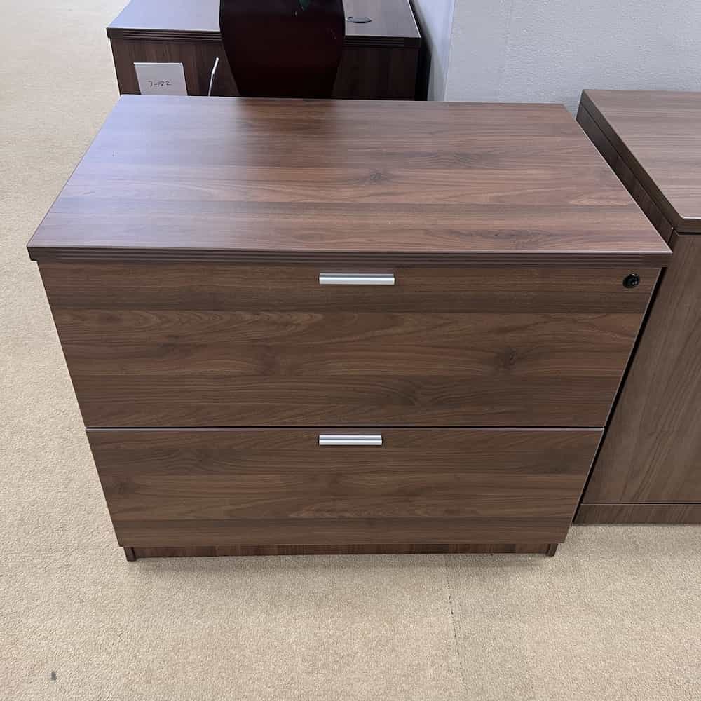walnut 2 drawer lateral new