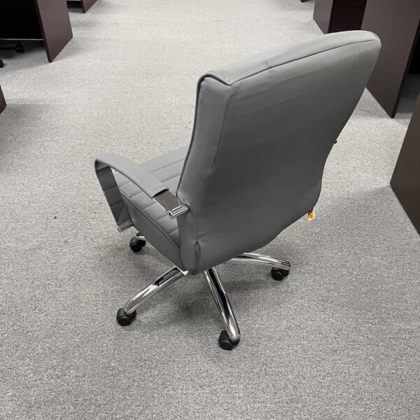 grey mid back conference chair executive chair vinyl chrome