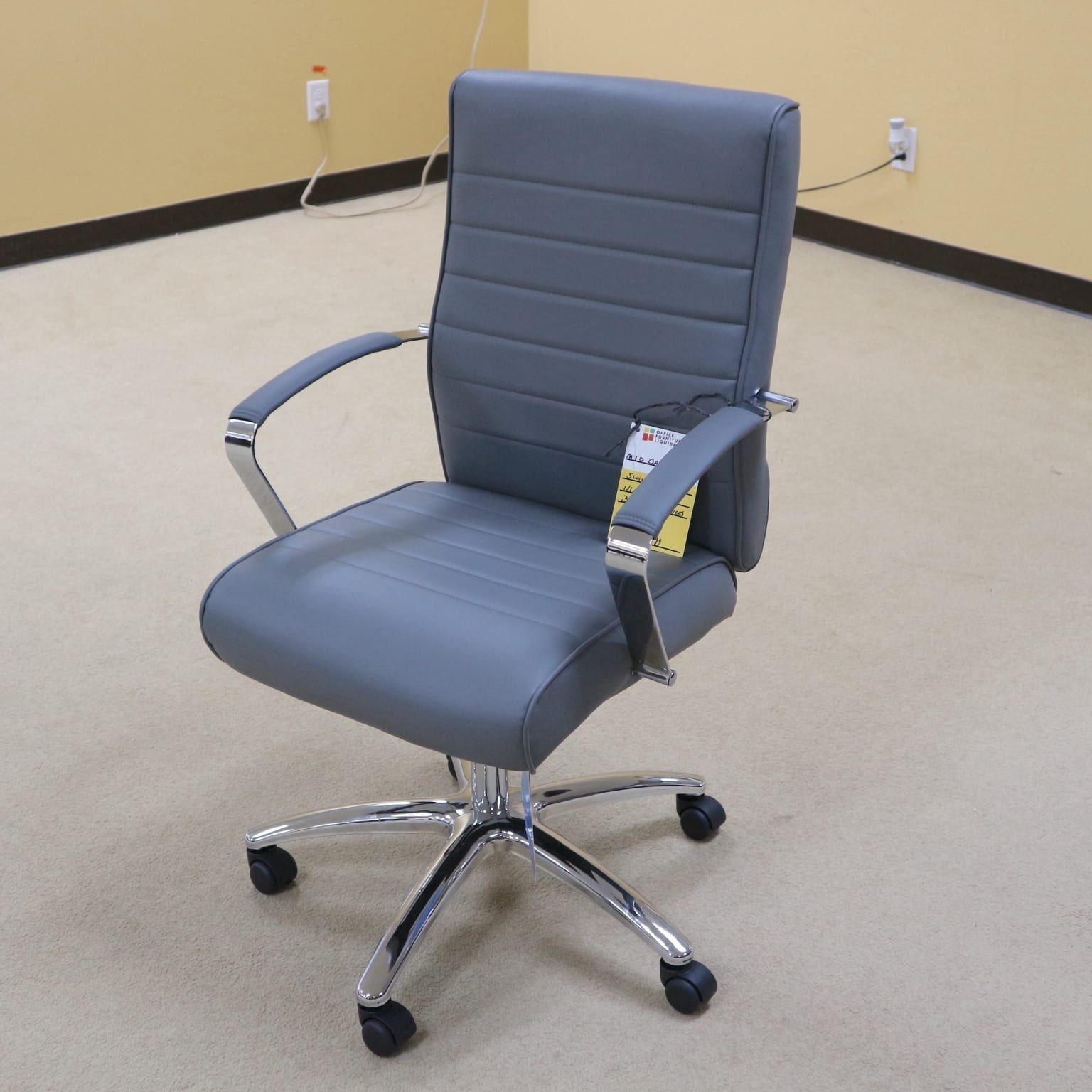 Mid Back Chair with Chrome Frame New Office Furniture Liquidations