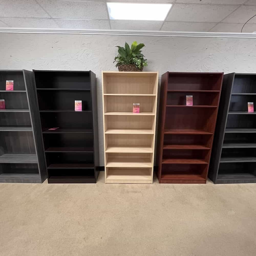 new bookcases, laminate, assorted colors