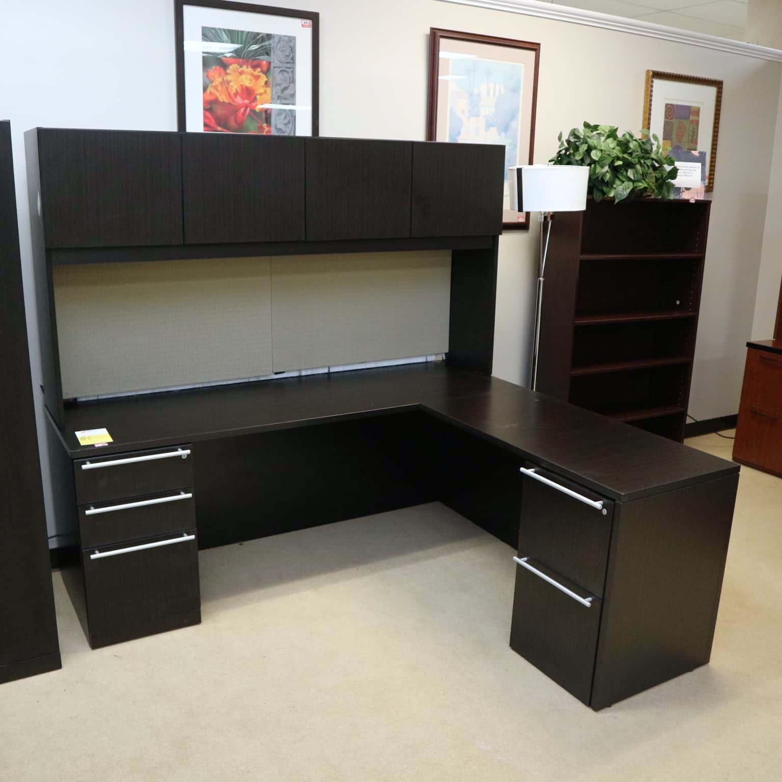 Cherryman Industries LDesk Espresso Office Furniture Liquidations