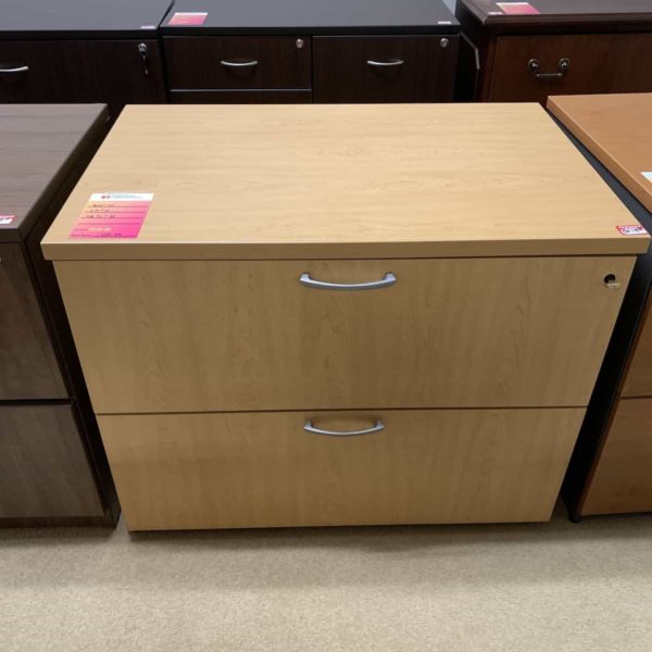 Blonde Maple Modern 2 Drawer Lateral File Cabinet 36” Wide