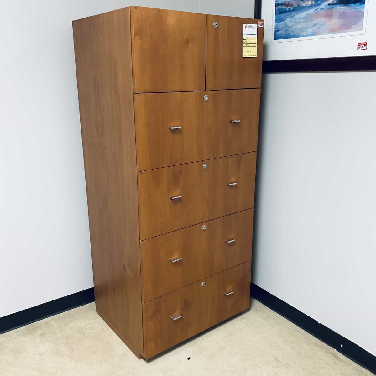 Honey-Oak-Storage-Cabinet-30-Wide-front