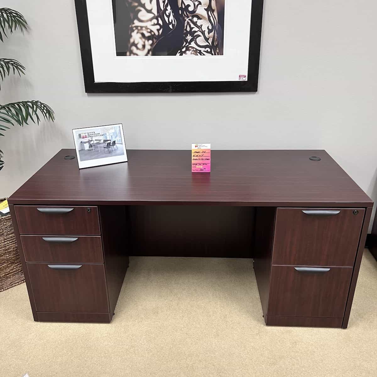 Modern Desk with 2 Pedestal Files