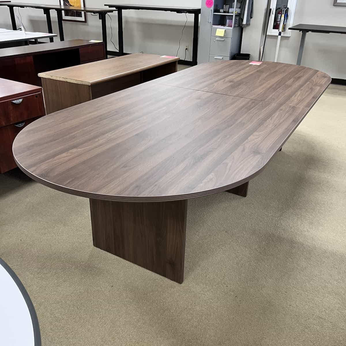 walnut oval conference table