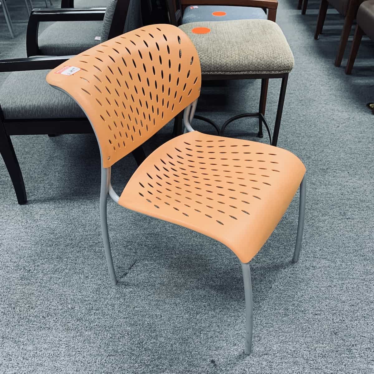 orange-silver-stacking-chair-front