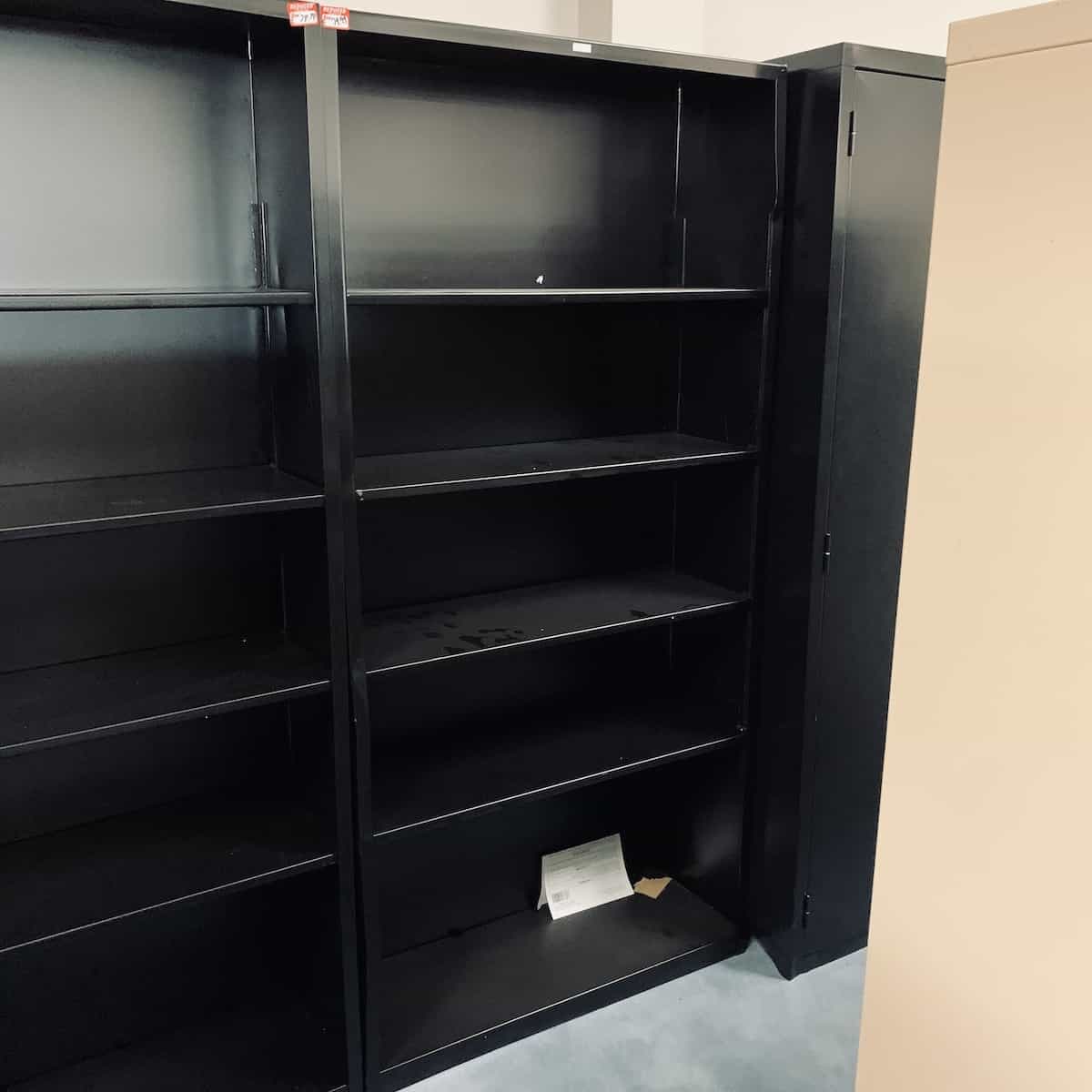 71″ Wide Hon Black Metal Bookshelves – 4 Shelf – Office Furniture Liquidations