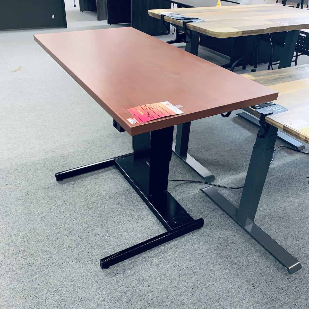 cherry black adjustable desk