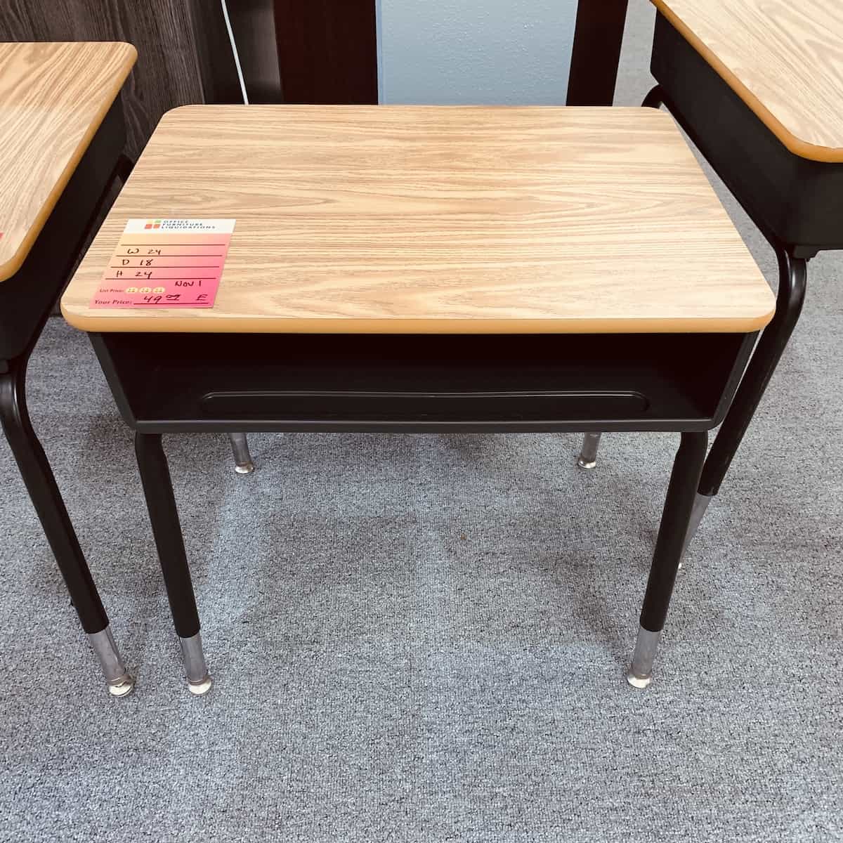 Childrens-desk-maple-black-front