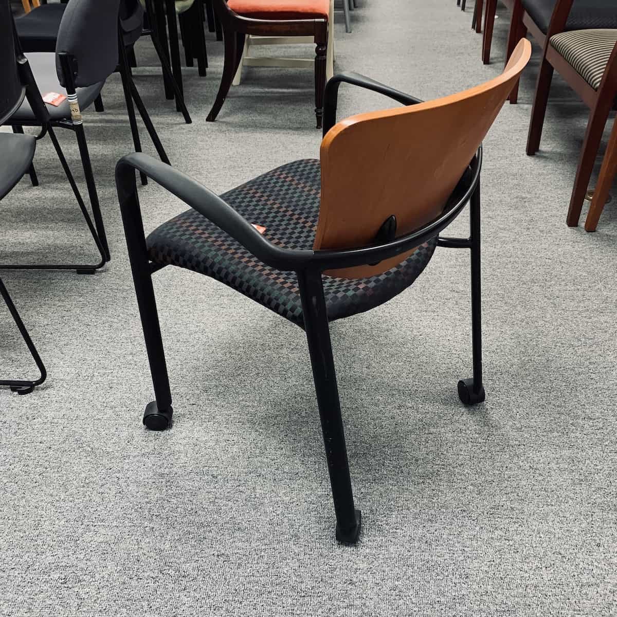 Haworth-honey-checkered-multi-stacking-wheels-chair