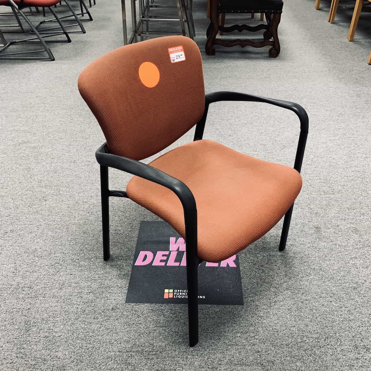 Orange-black-stacking-chair-front