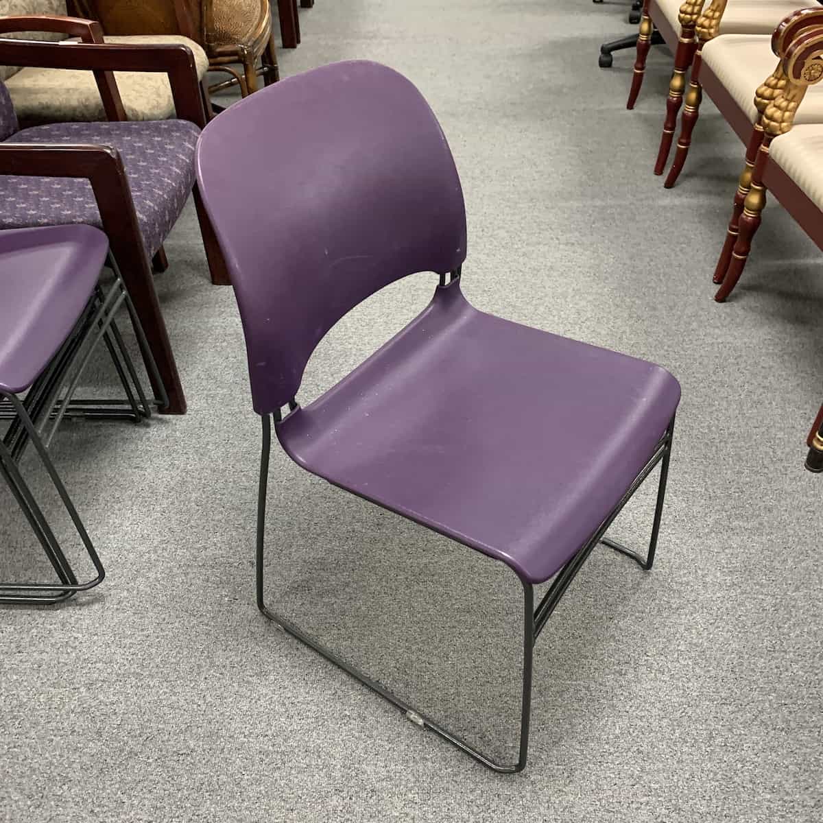 Purple/Black Stacking Chair Office Furniture Liquidations