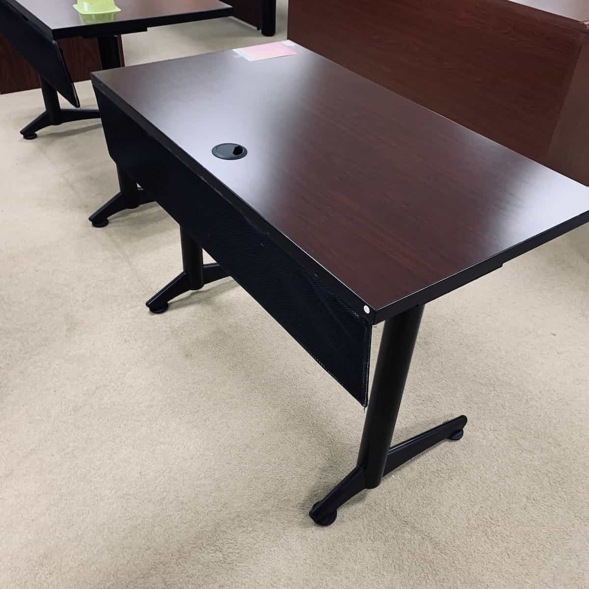 mahogany-black-student-desk-with-mesh-cord-management-back