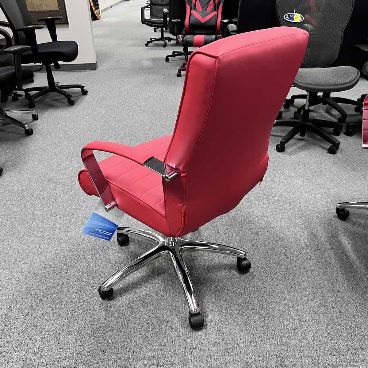mid back modern chair in red