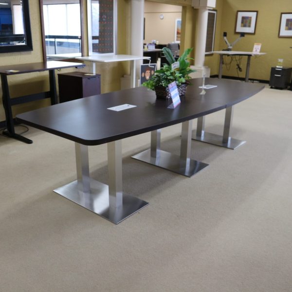 espresso palmer conference table aluminum