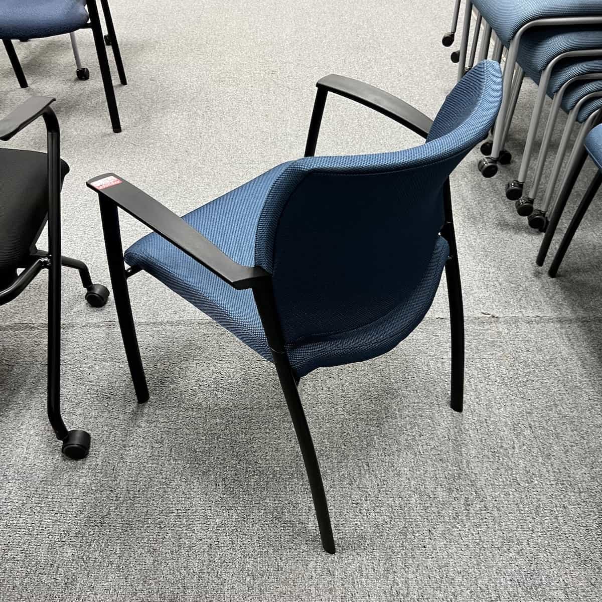 Black/Blue Sitara Teknion Stacking Guest Chair Office Furniture
