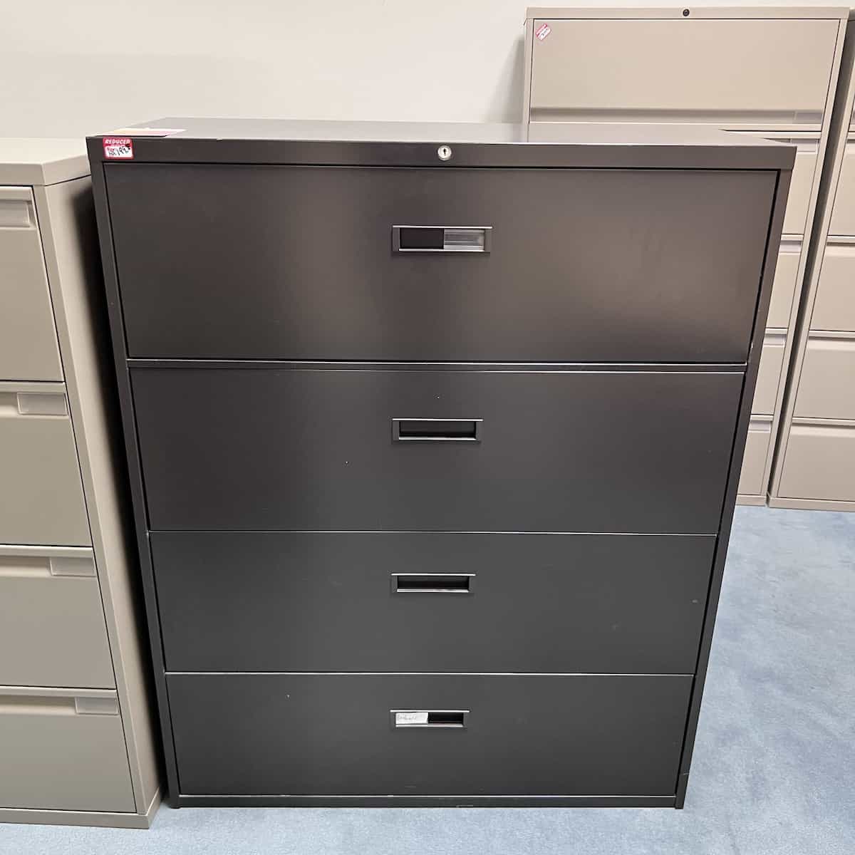 4 Drawer Lateral File dark grey metal