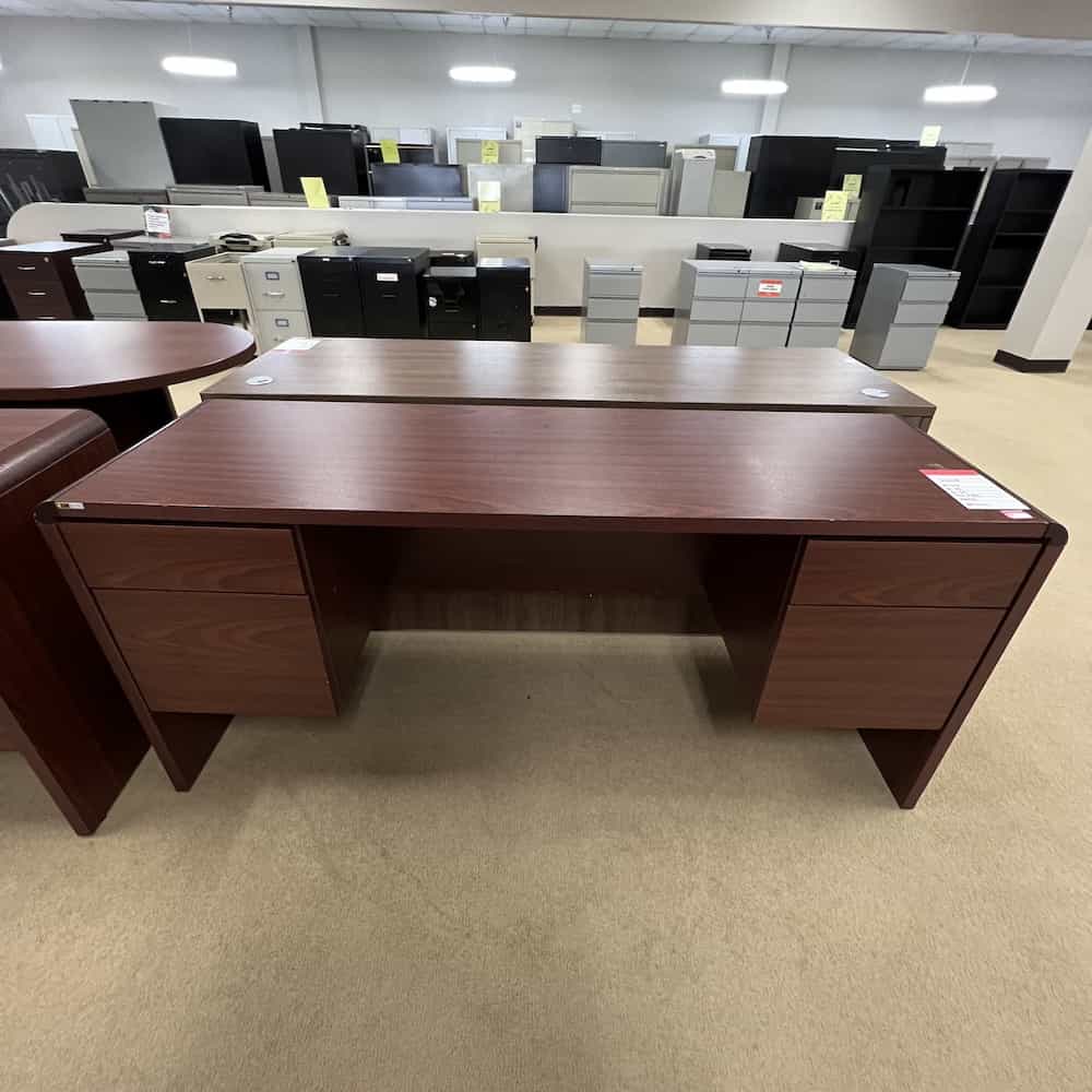 mahogany desk laminate with rounded edges global industries used credenza