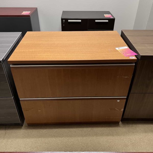 36" Wide Honey/Silver 2 Drawer Lateral File Cabinet