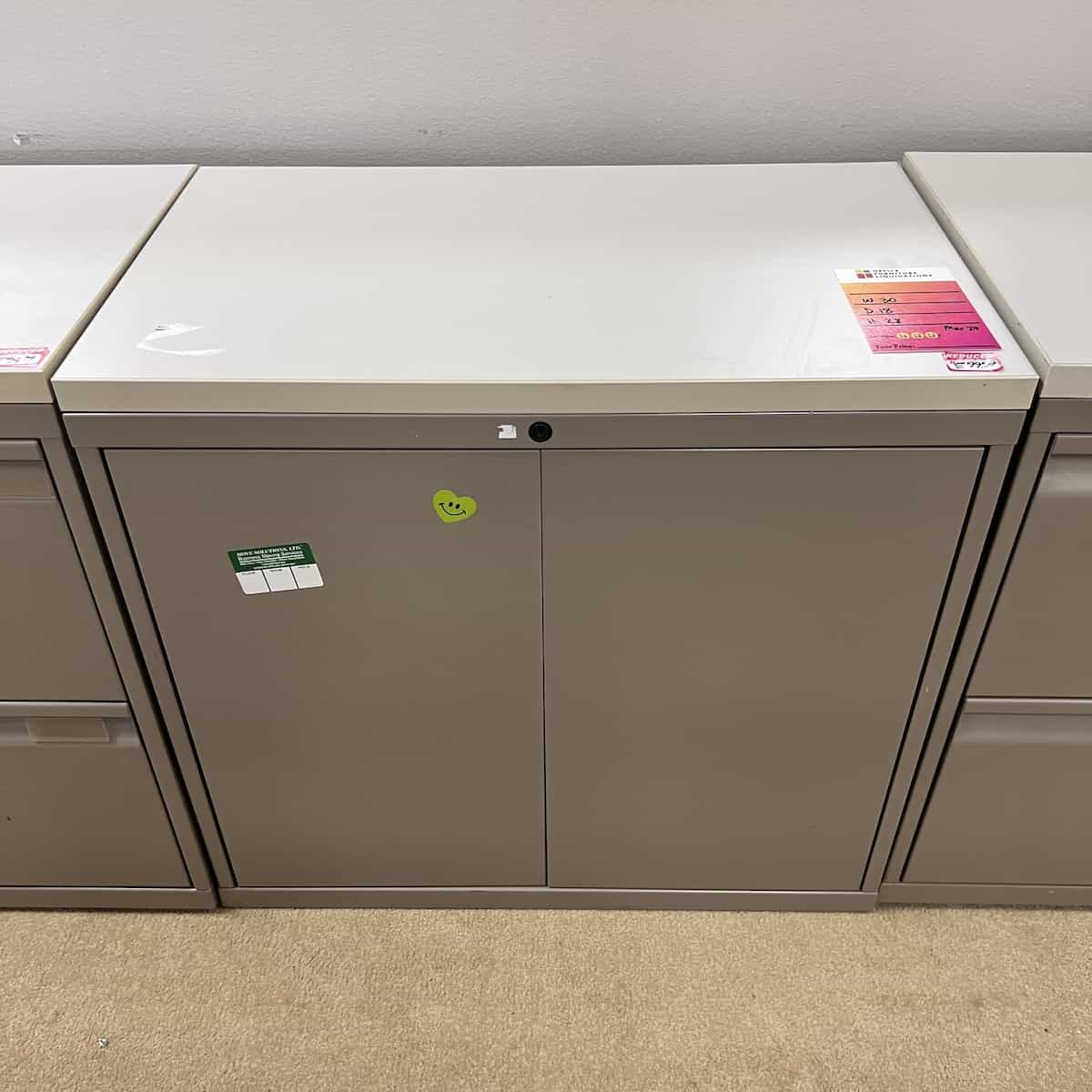 30" Wide Tan Metal Storage Cabinet