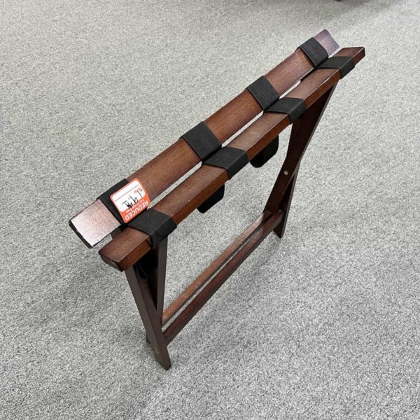 Cherry/Black Wood Folding Hotel Luggage Rack - Image 2