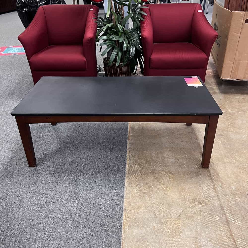 48" Wide Black/Mahogany Coffee Table
