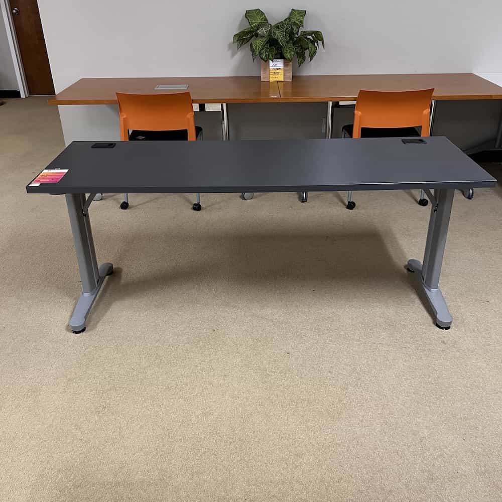 72" Wide Dark Grey Training Table