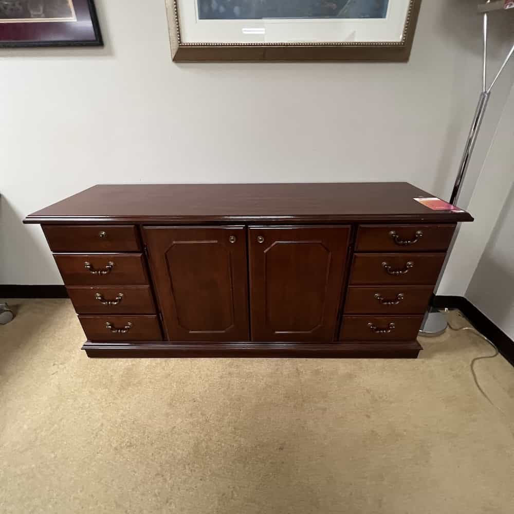 66" Wide Walnut/Gold Traditional Credenza