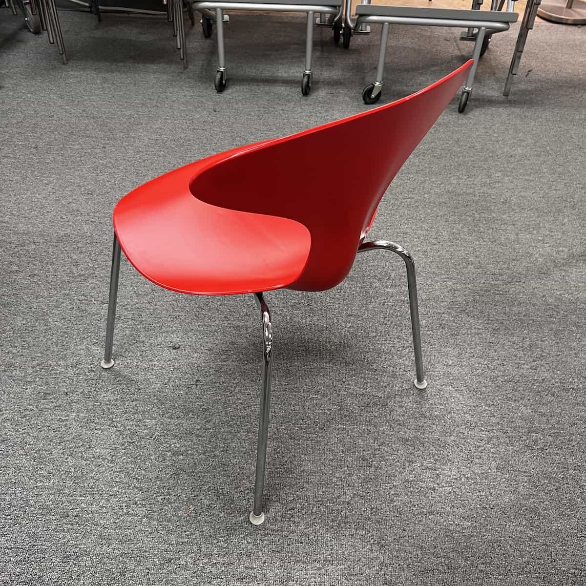 Red/Chrome Bernhardt Orbits Stacking Chairs - Image 2