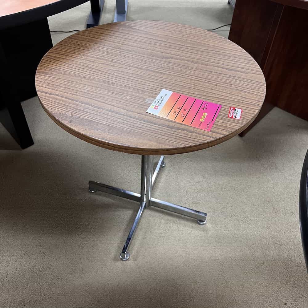 24" Wide Walnut/Silver Break Room Table