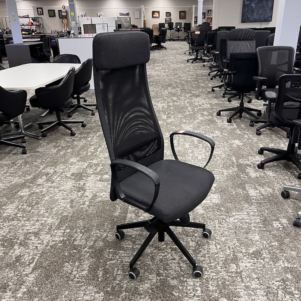 black ikea Markus office chair, high back, used office furniture