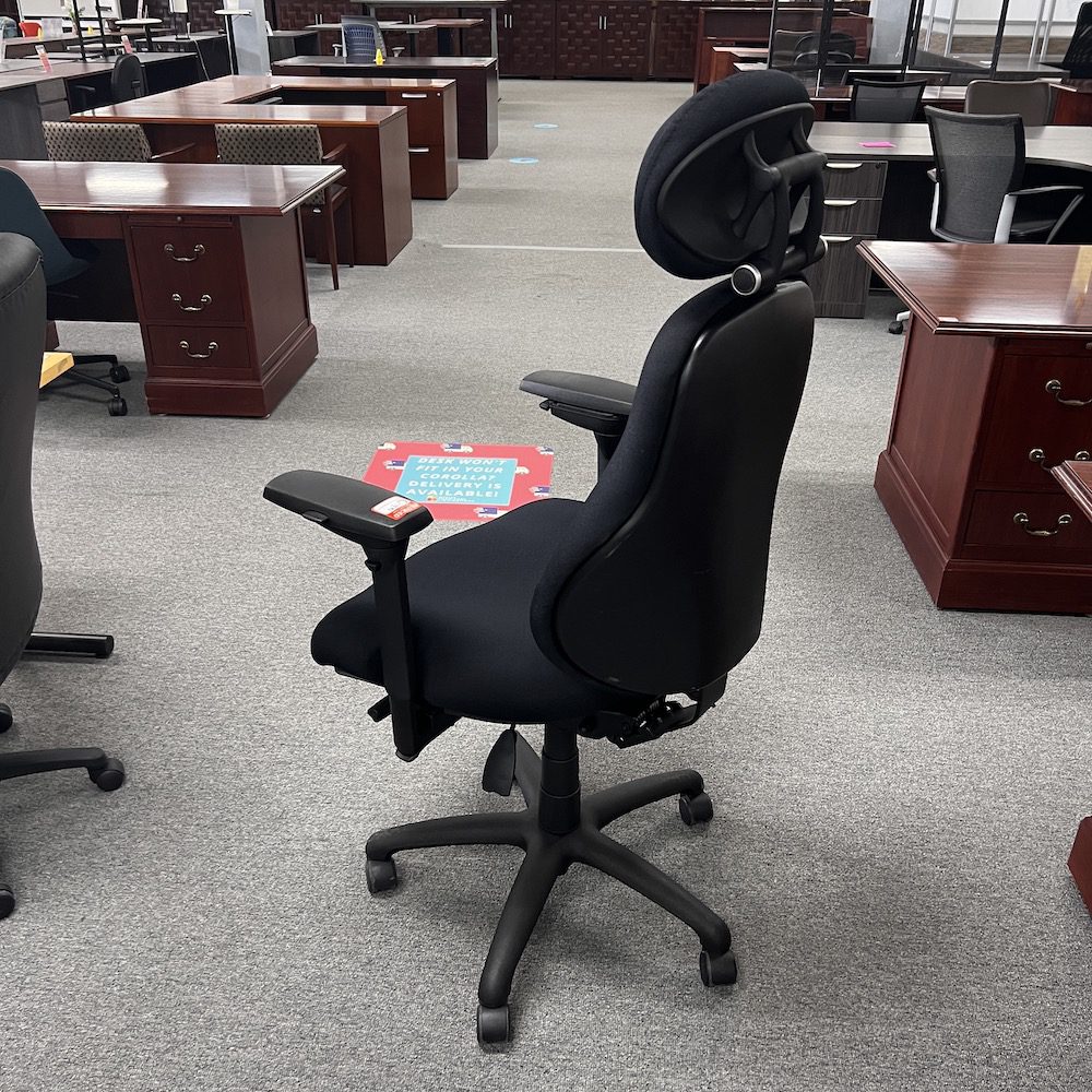 Black Neutral Posture Task Chair With Armrest and Headrest - Image 2