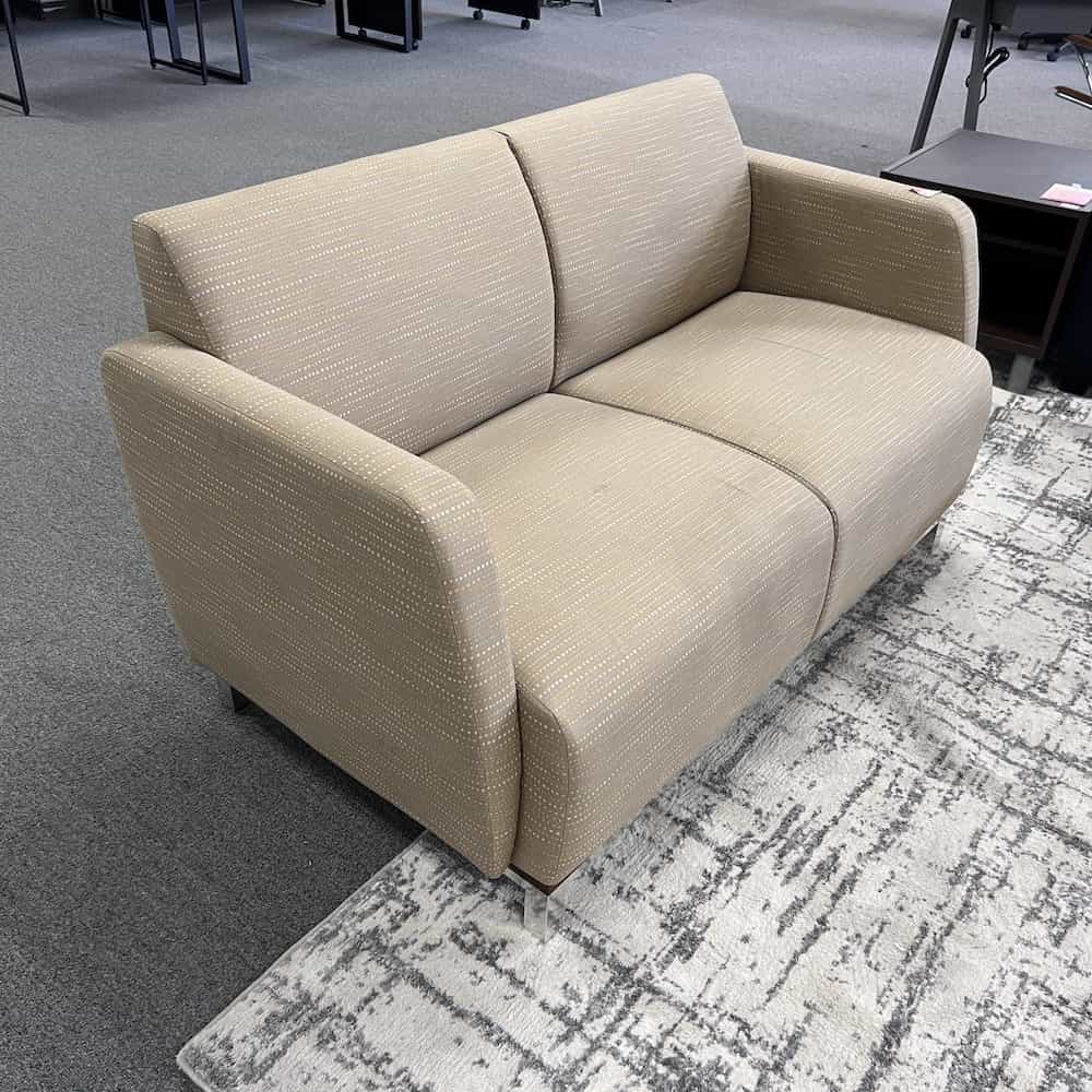 57" Wide Tan Modern Loveseat Sofa Couch