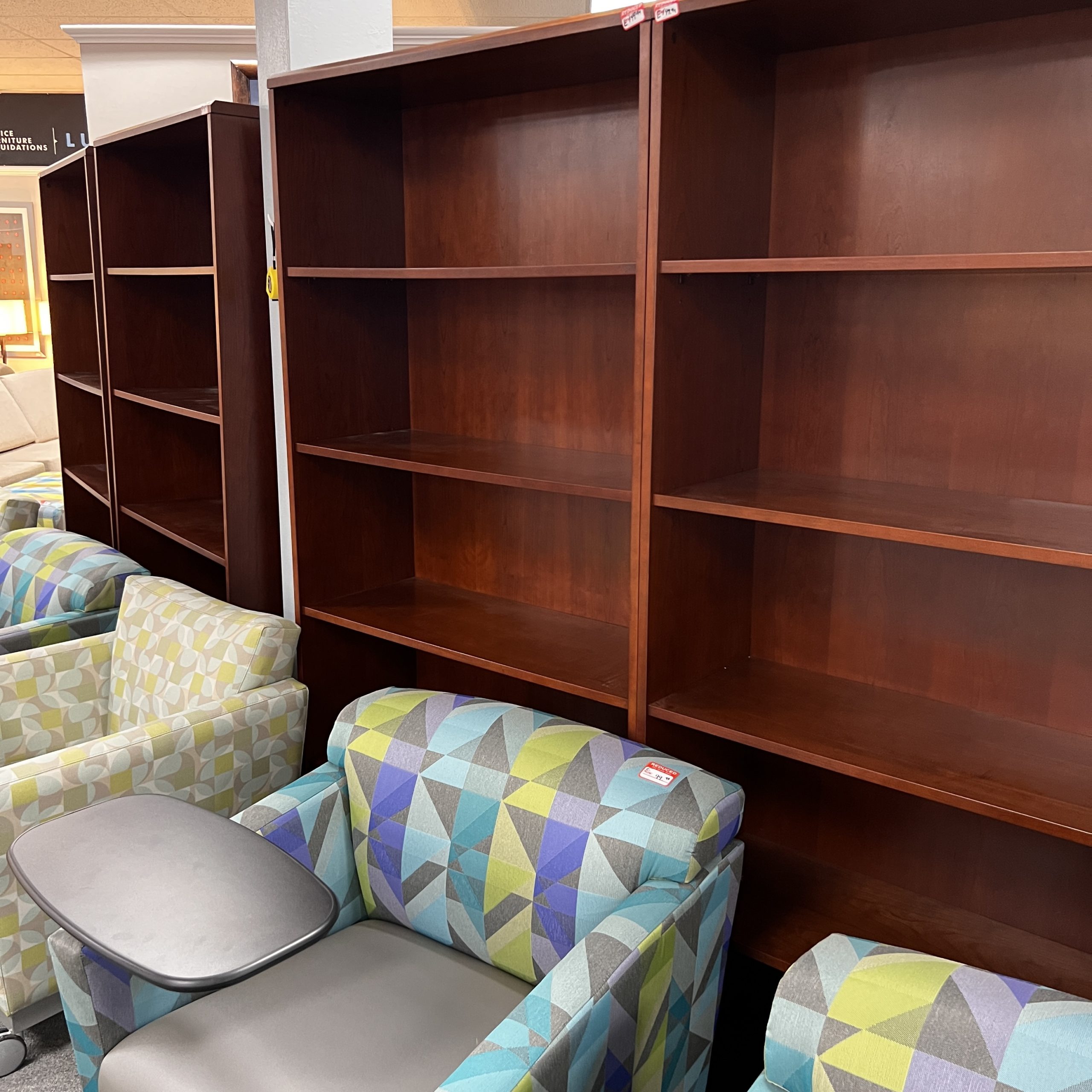 72" High Cherry Bookcase - 4 Shelf - Image 2