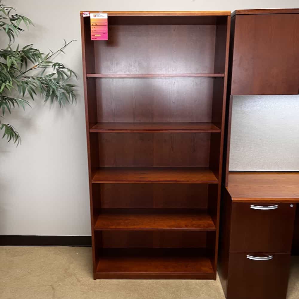 72" High Cherry Bookcase - 4 Shelf