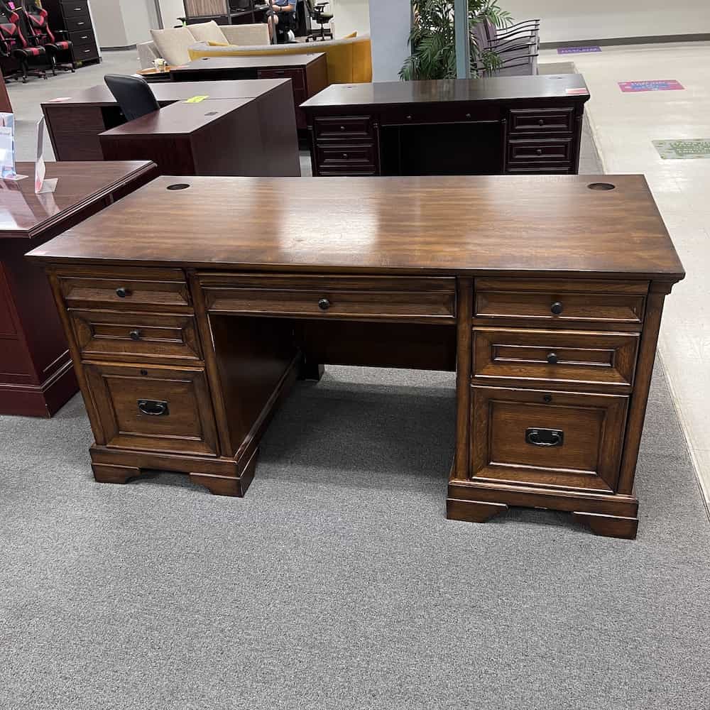 66" Wide Aspenhome Richmond Executive Desk - Oak