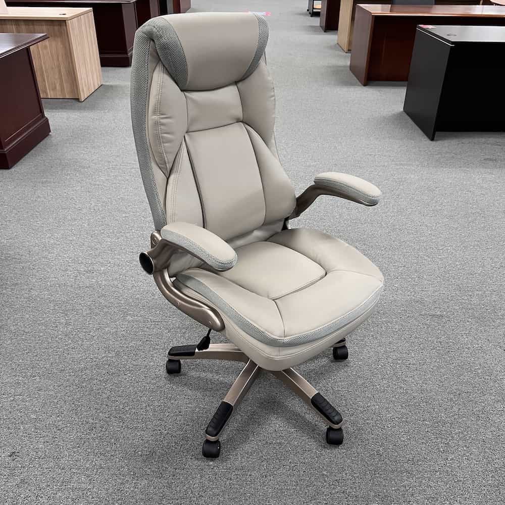 New - Taupe Plush Executive Office Chair