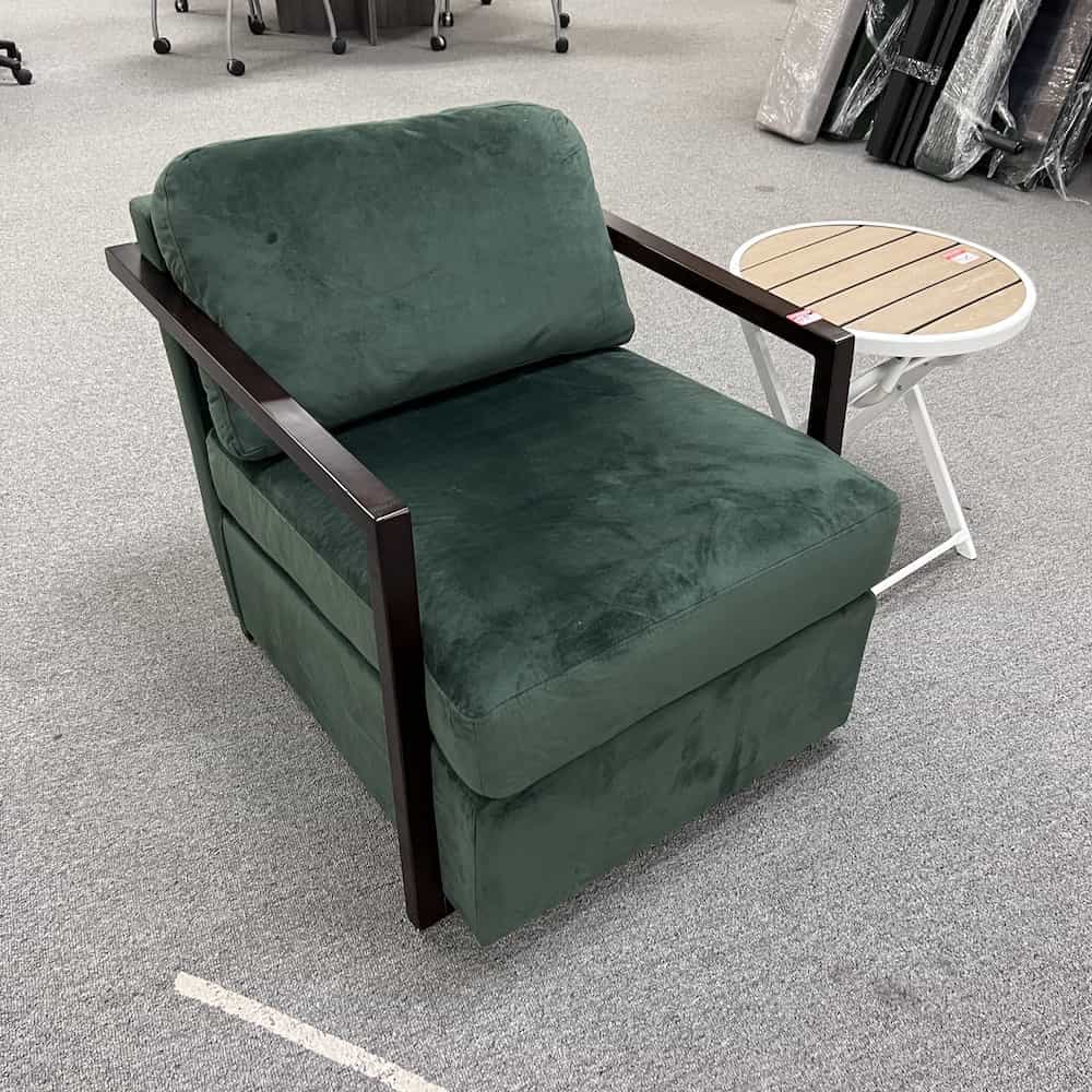 Green Velvet Contemporary Arm Chair