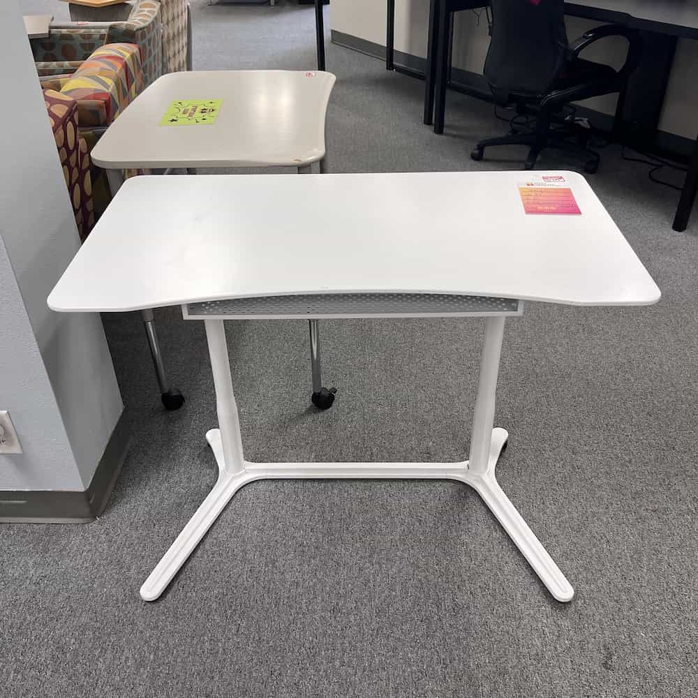 37" White Unique Furniture Height Adjustable Desk