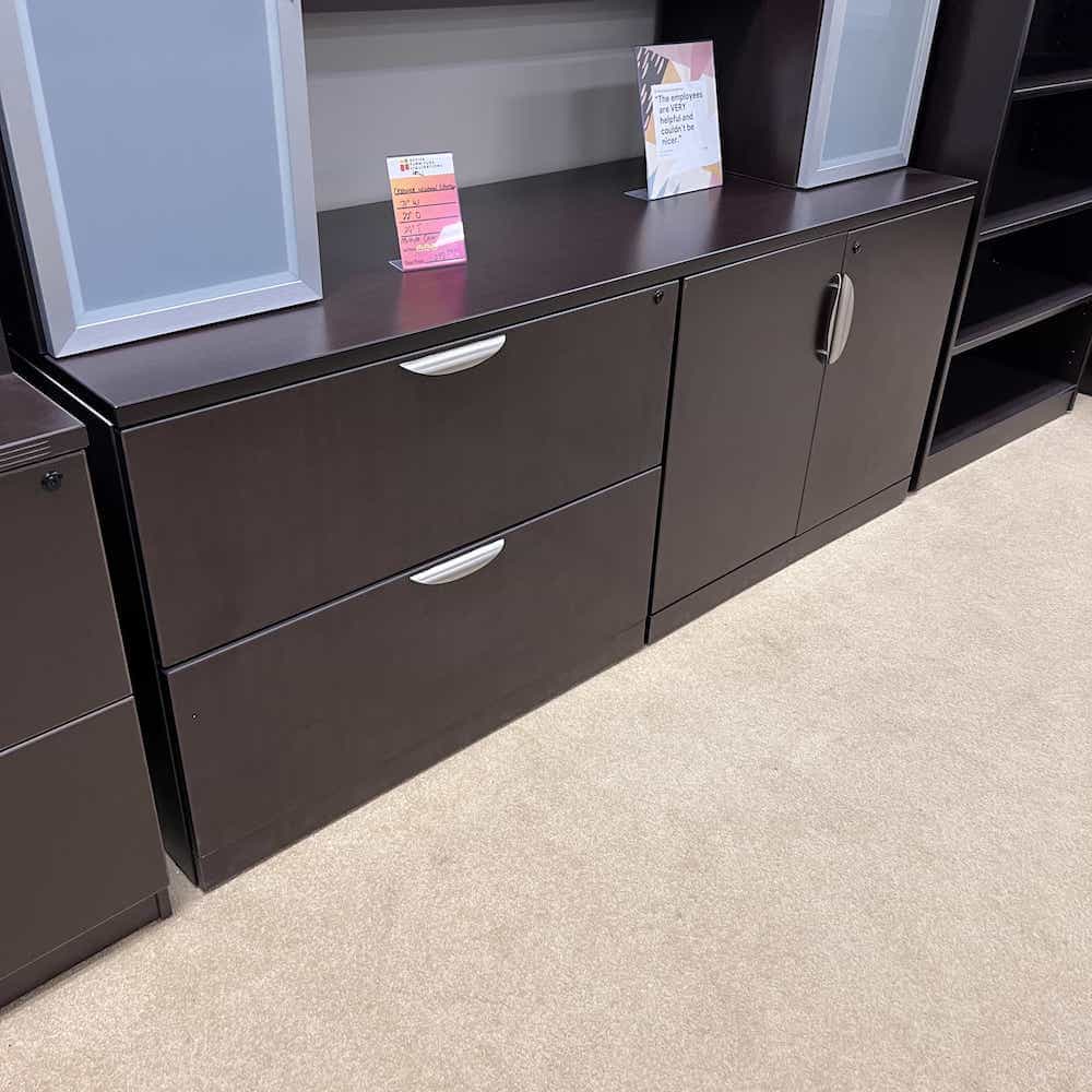2 drawer lateral and storage cabinet with doors in a 29" high cabinet