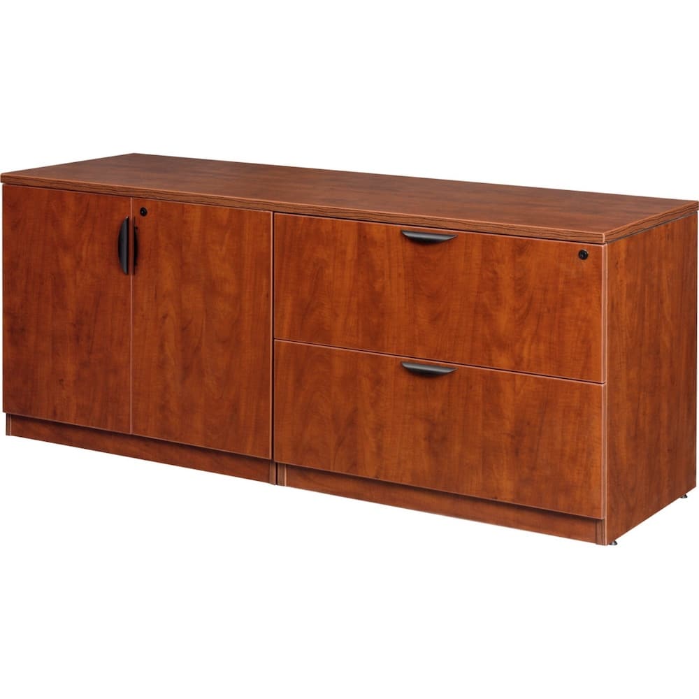 cherry laminate credenza storage cabinet with 2 drawer lateral, new office furniture