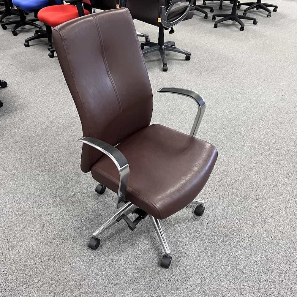 brown vinyl conference chair used