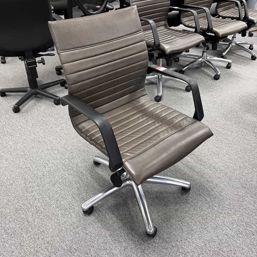 brown and black modern ribbed office chair