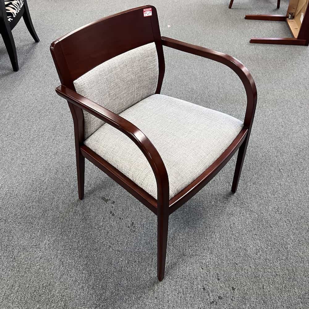 white and cherry guest chair used
