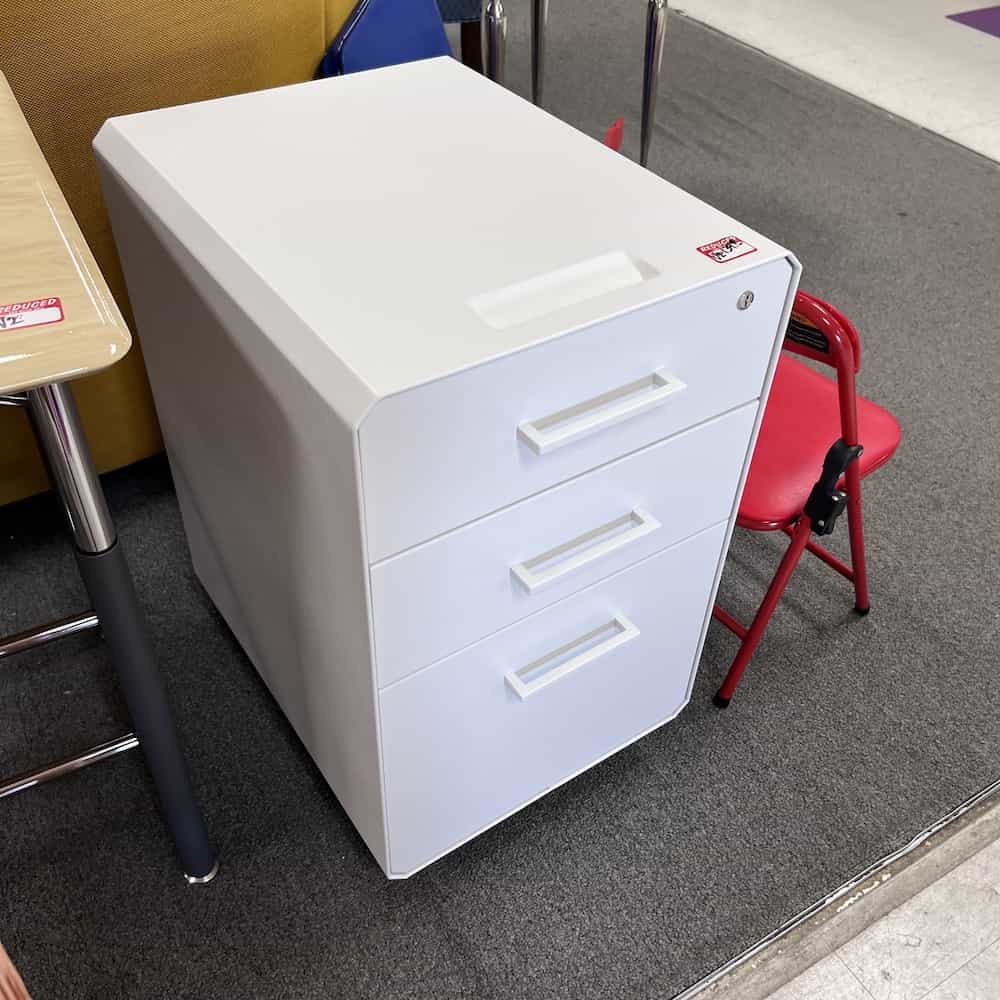 white 3 drawer rolling file pedestal
